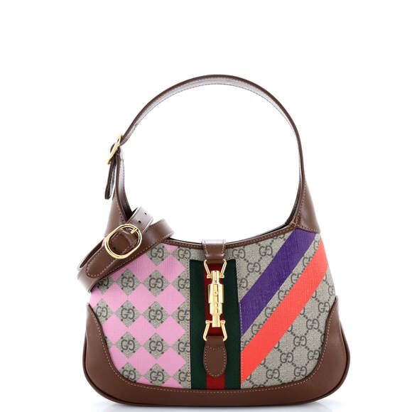 Gucci Jackie Hobo Printed Gg Coated #184780G13B - Picture 1 of 7